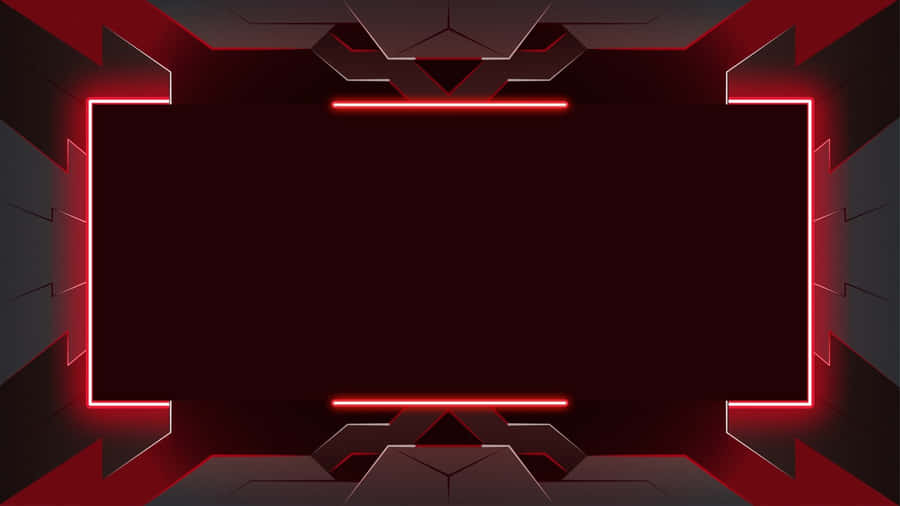 A Red And Black Frame With A Neon Light Wallpaper