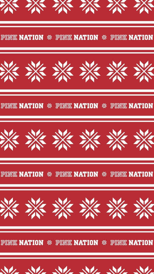 A Red And White Pattern With Snowflakes Wallpaper