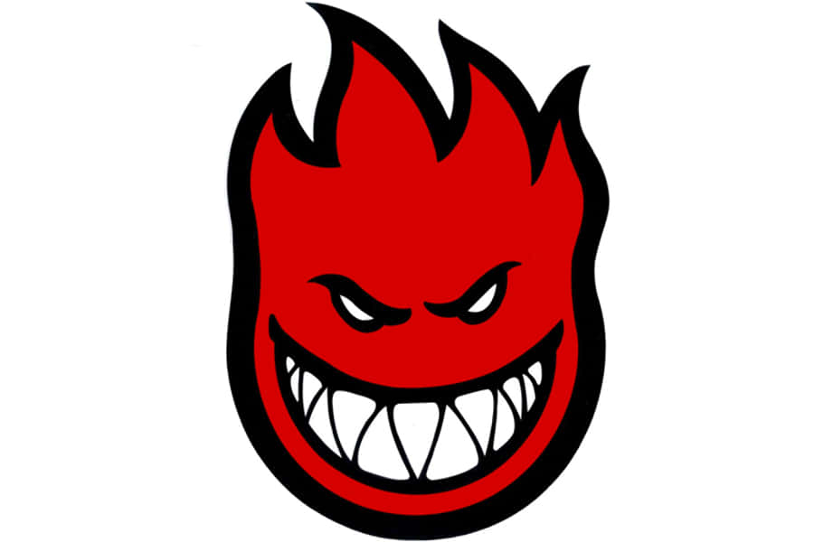 A Red Fire Logo With A Black Mouth Wallpaper