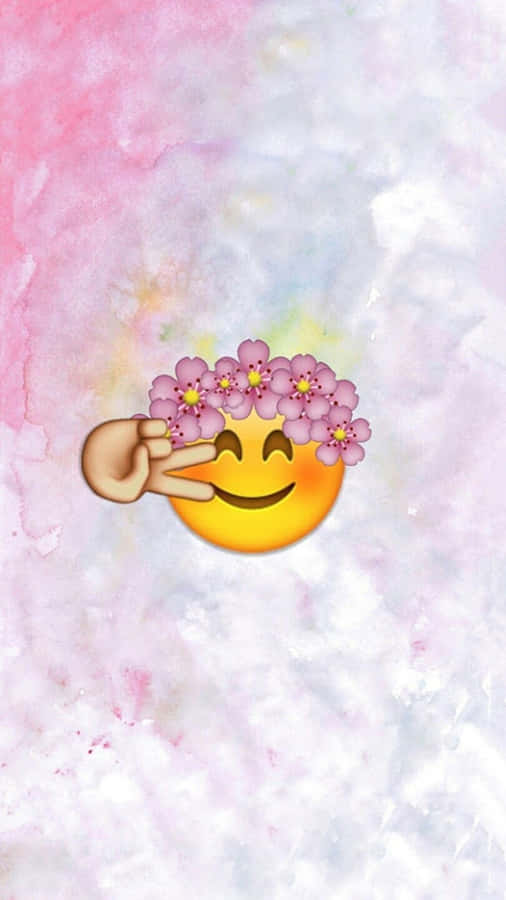 A Smiling Emoji Girl Wallpaper