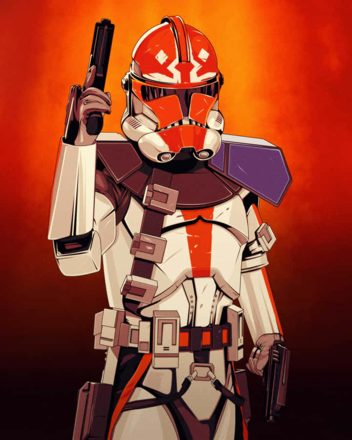 A Star Wars Trooper Holding A Gun Wallpaper