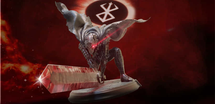 A Statue Of A Demon With A Sword In His Hand Wallpaper