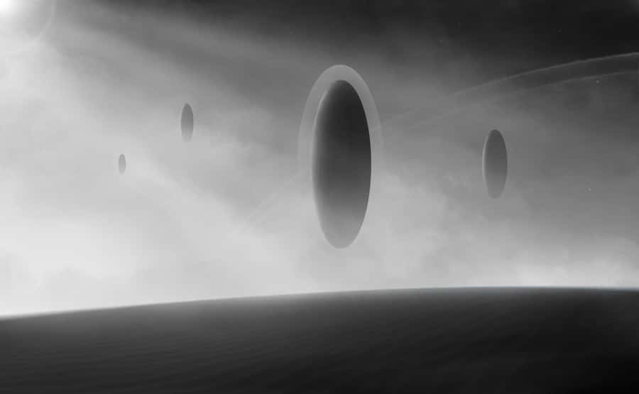 A Striking Black And White Combination Of Space Wallpaper