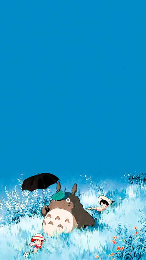 A Totoro And A Tonkatsu In The Grass Wallpaper