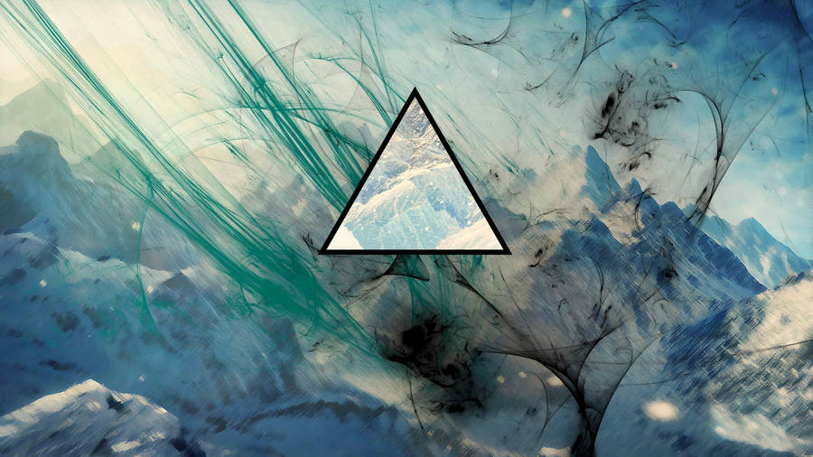 A Triangle With A Mountain In The Background Wallpaper