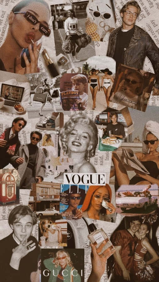 A Unique Collage Of Vintage And Classic Art Wallpaper