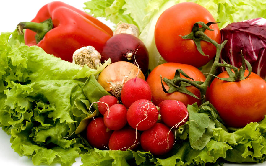 A Vibrant Mélange Of Fresh Vegetables Wallpaper