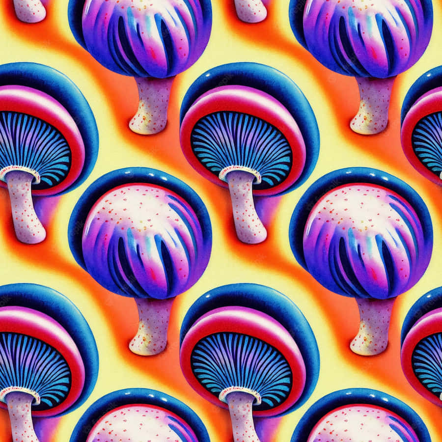 A Vibrantly-colored Mushroom With Psychedelic Hues Wallpaper