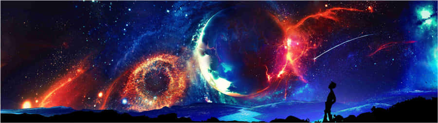 A View From Two Screens Wallpaper