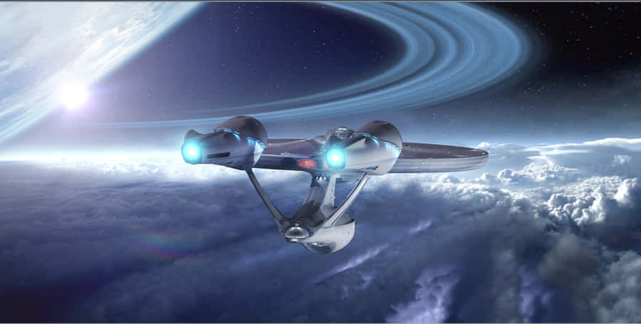 A View Inside The Command Bridge Of The Uss Enterprise Wallpaper