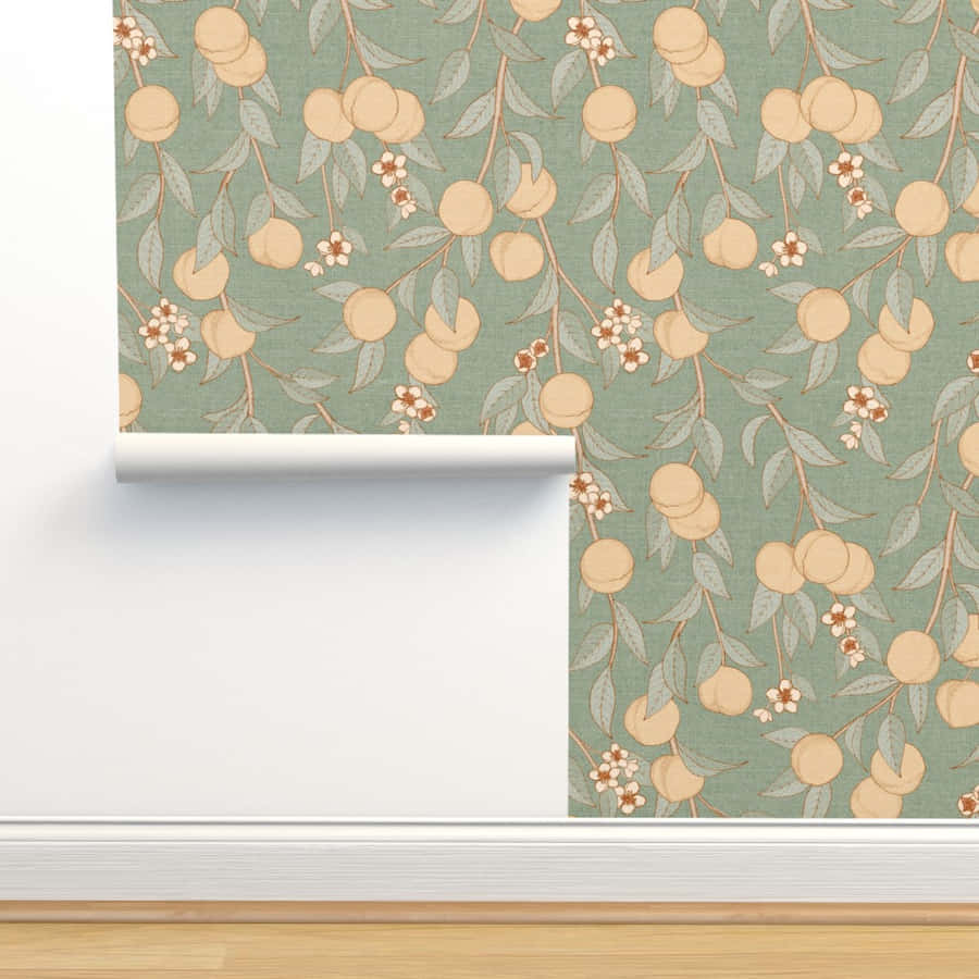 A Wallpaper With Oranges And Branches On It Wallpaper