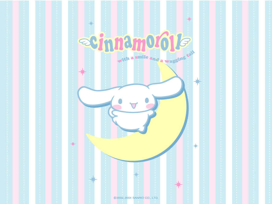 A White Bunny On A Blue And White Background Wallpaper