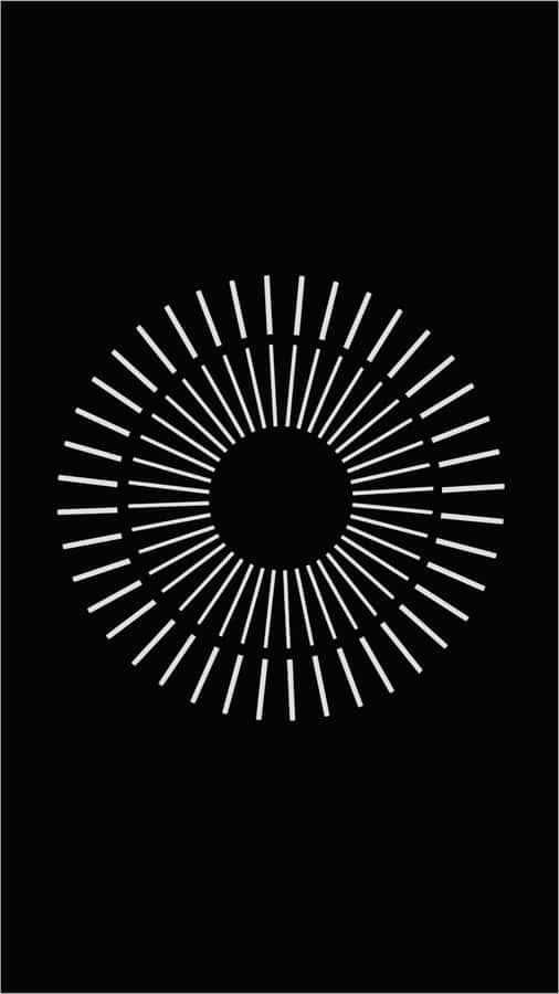 A White Circle With Lines On A Black Background Wallpaper
