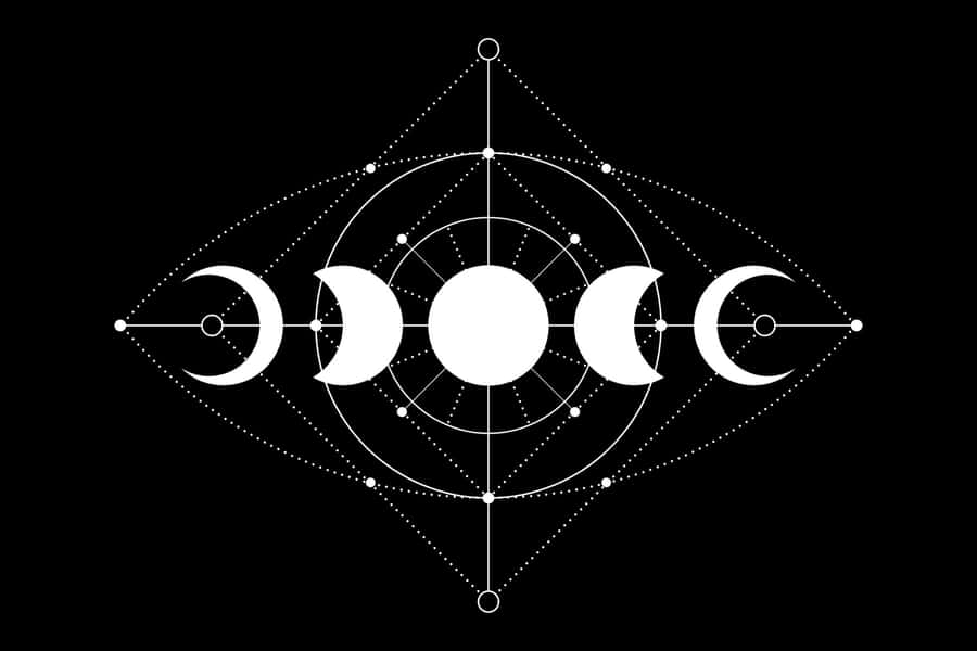 A White Image Of A Moon Phase Symbol Wallpaper
