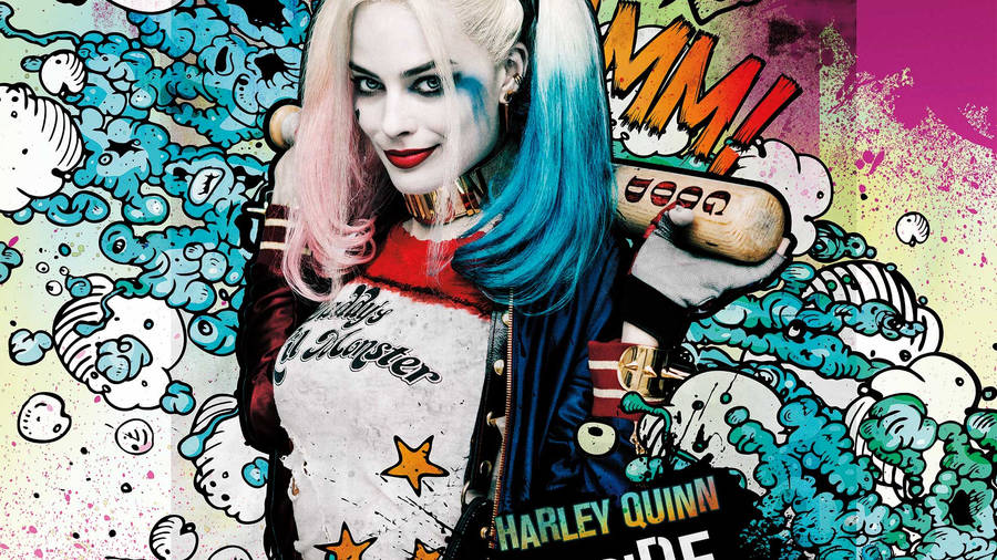 A Wild Harley Quinn Ready For Action! Wallpaper