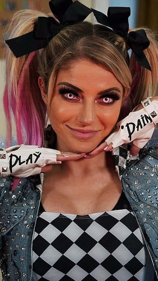 A Woman With Pink Hair And Pink Shoes Wallpaper