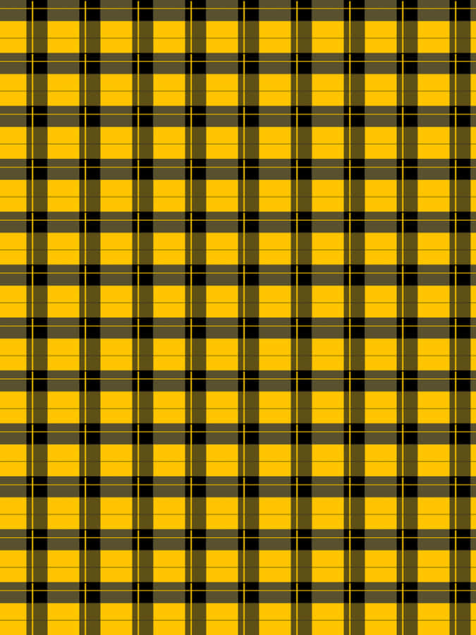 A Yellow And Black Plaid Pattern Wallpaper