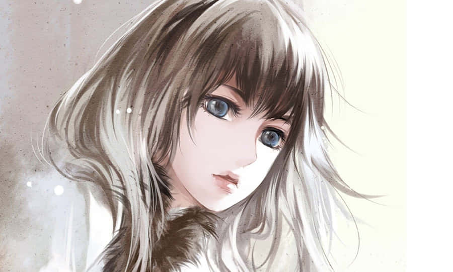 A Young Girl Celebrates Her Beauty. Wallpaper