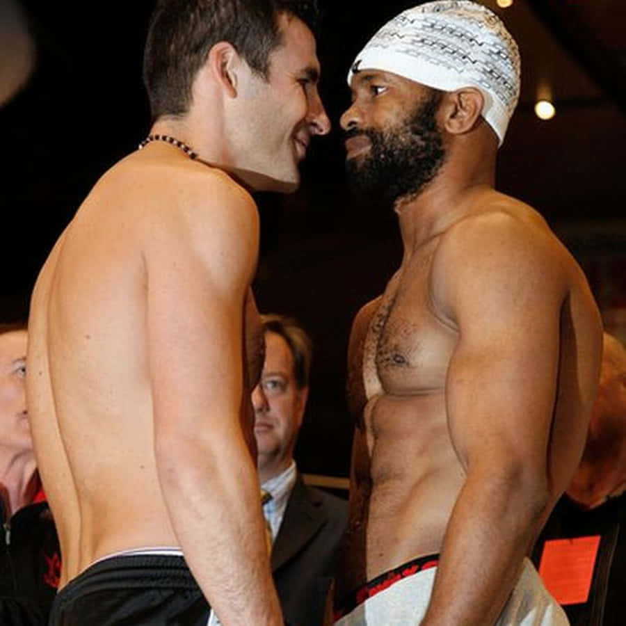 A Younger Joe Calzaghe During A Weigh-in Wallpaper