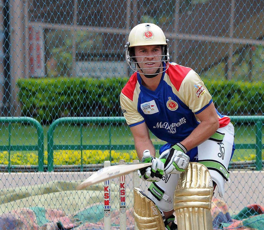 Ab De Villiers Bangalore Practice Game Wallpaper