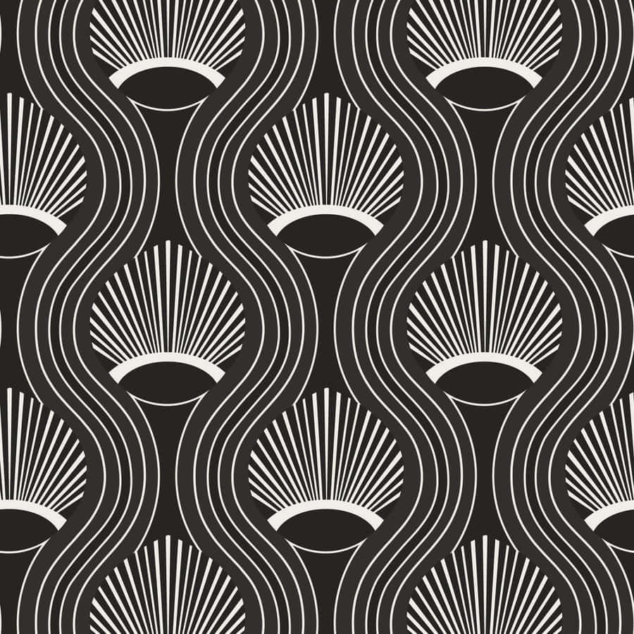 Abstract African Fan Print Pattern Wallpaper