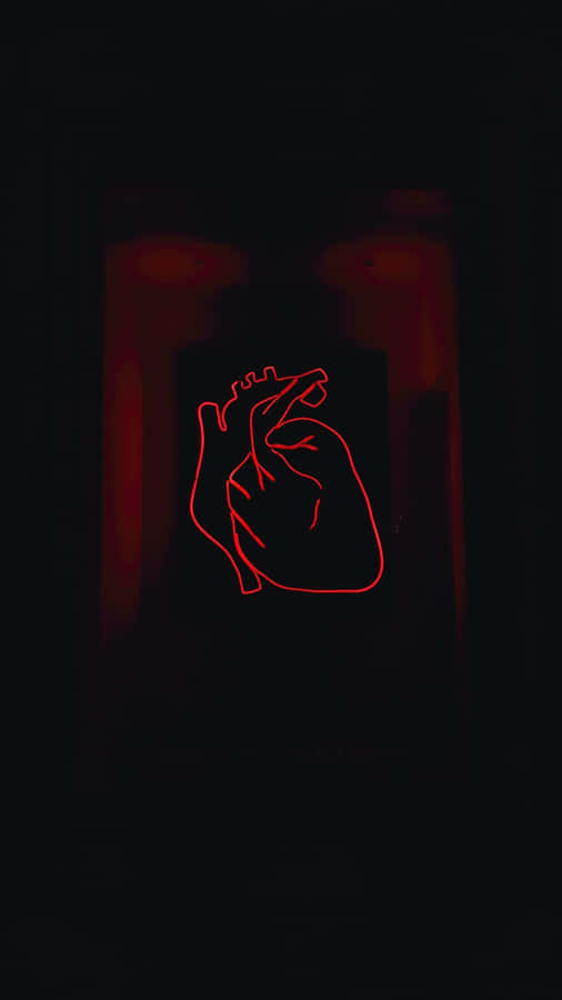 Abstract Black & Red Neon Art Wallpaper