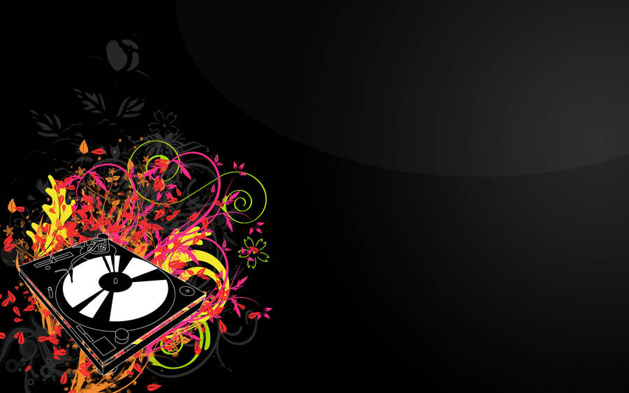 Abstract Disco Music Theme Wallpaper