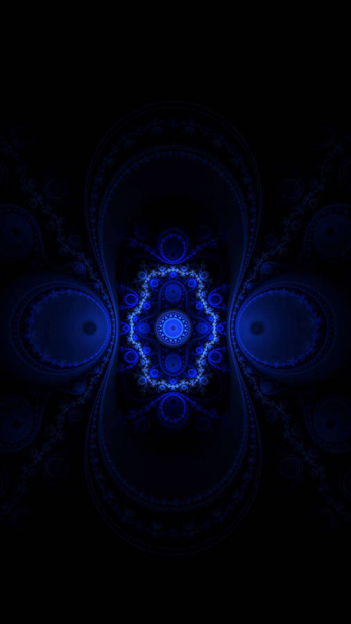 Abstract Fractal Geometry In Rich Dark Blue Wallpaper