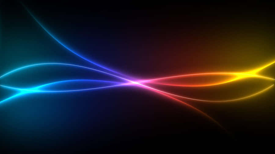 Abstract Neon Light Waves Wallpaper