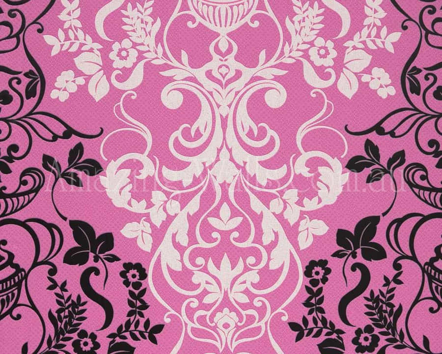 Abstract Pink, Black, And White Swirls Wallpaper