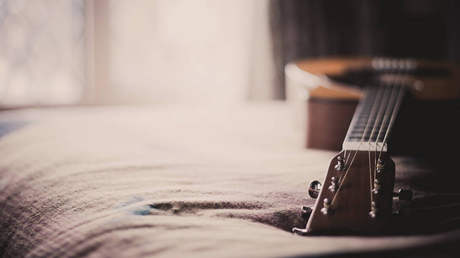 Acoustic Guitar Bed Sheets Wallpaper
