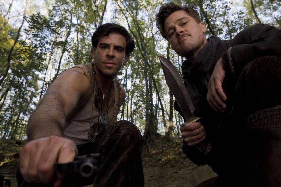 Actors Hd Brad Pitt And Eli Roth Wallpaper