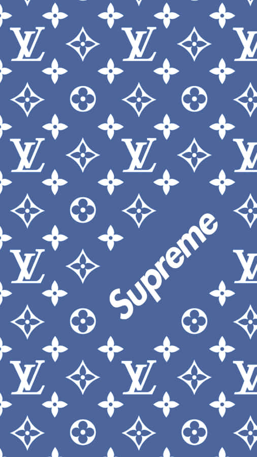 Add A Classic Loui Vuitton Touch With This Blue Monogram Bag Wallpaper