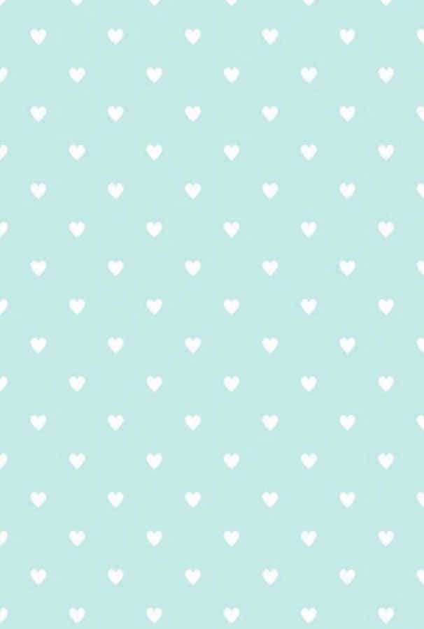 Add Some Fun To Your Day With Mint Green Hearts Wallpaper