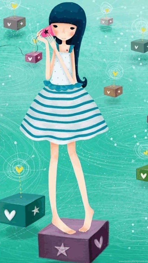 Adorable Android Character In 3d Wallpaper