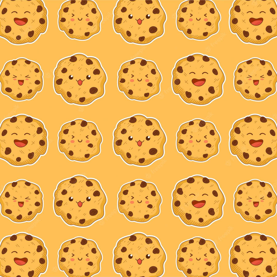 Adorable Cartoon Cookie Faces Wallpaper