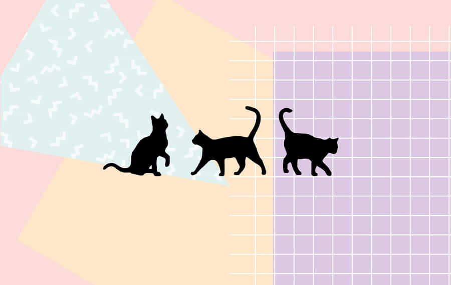 Adorable Cat Pattern Wallpaper