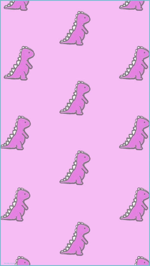 Adorable Dinosaur Showing Her Cuteness On An Iphone Wallpaper
