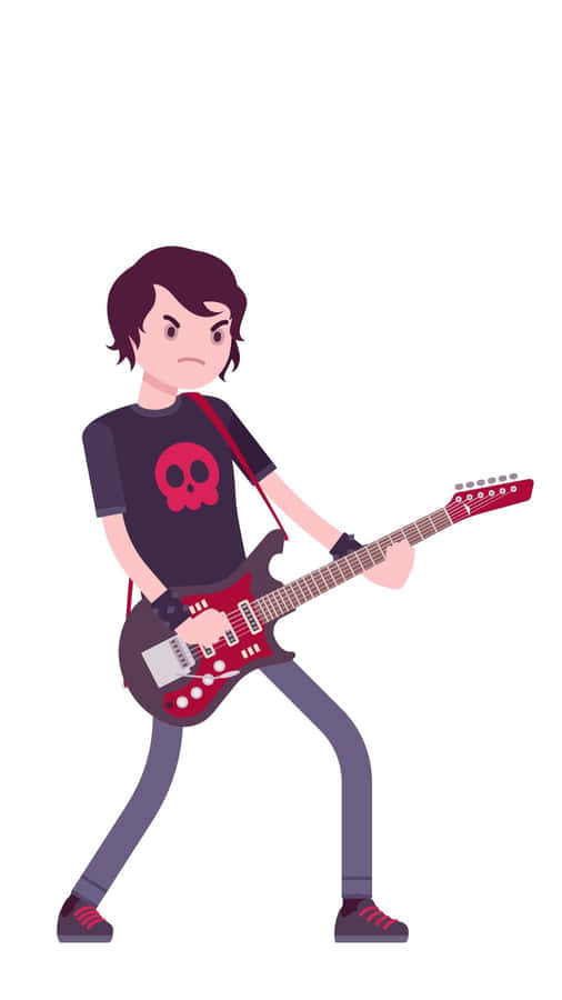 Adorable Emo Girl Sketch Wallpaper