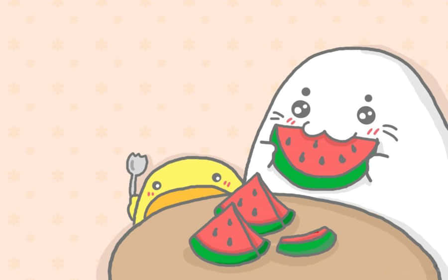 Adorable Japanese Anime Girl In A Whimsical Garden Wallpaper