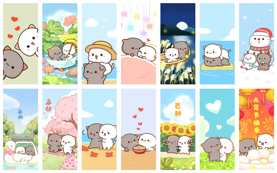 Adorable Kawaii Japanese Girl With Colorful Candy Wallpaper