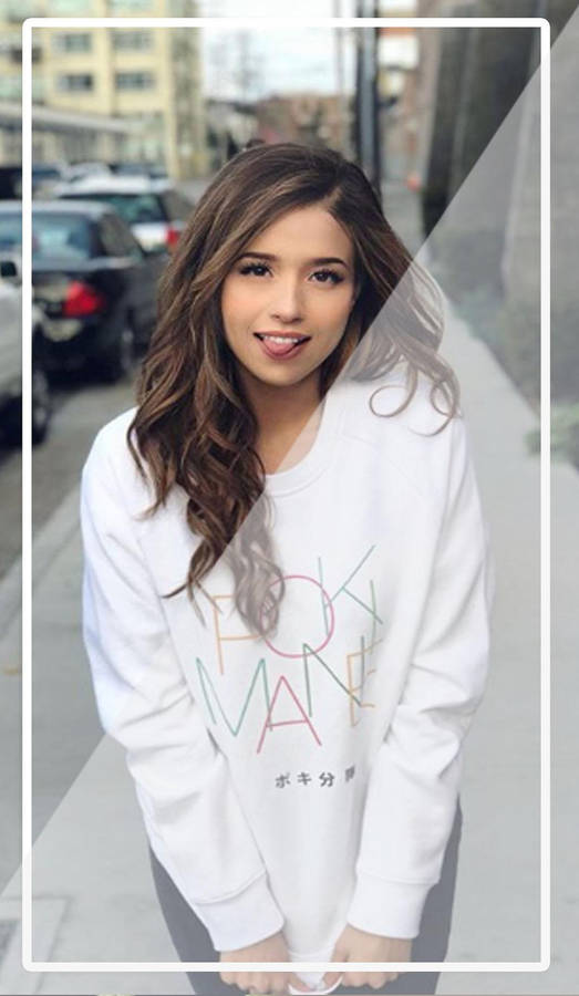 Adorable Pokimane Tongue Out Wallpaper