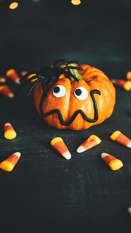 Adorable Pumpkin With Expressive Eyes Wallpaper