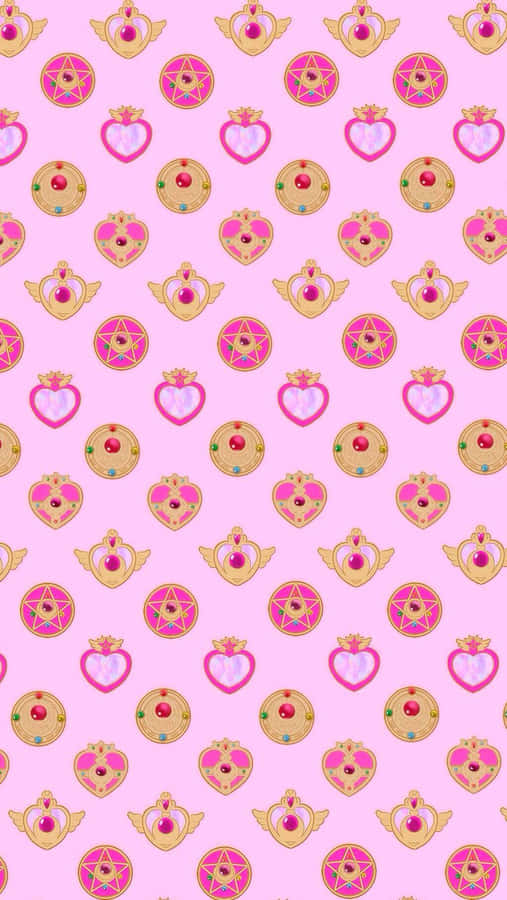 Adorable Sailor Moon Pattern To Brighten Your Day Wallpaper