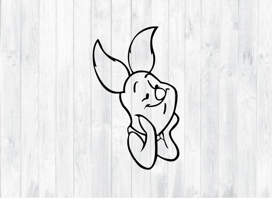 Adorable Sketch Of A Lovely Piglet Wallpaper