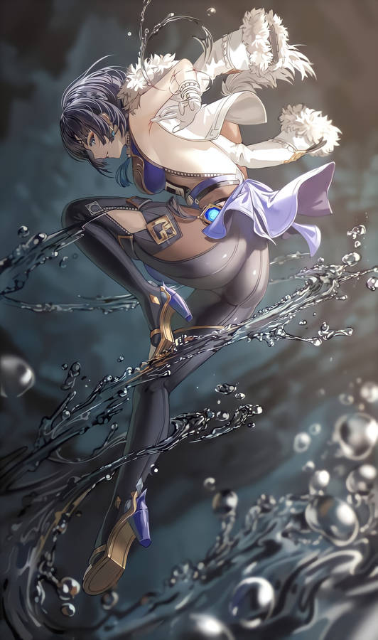 Adventures In Teyvat Await For Genshin Impact's Yelan Wallpaper