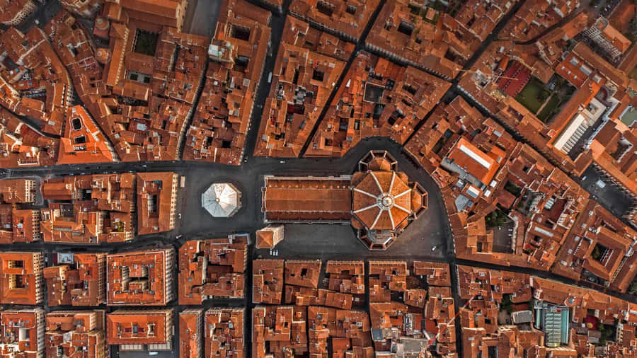Aerial City View Florence Cathedral Wallpaper