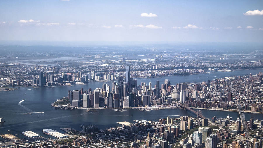 Aerial New York City Full Hd 1600x900 Wallpaper