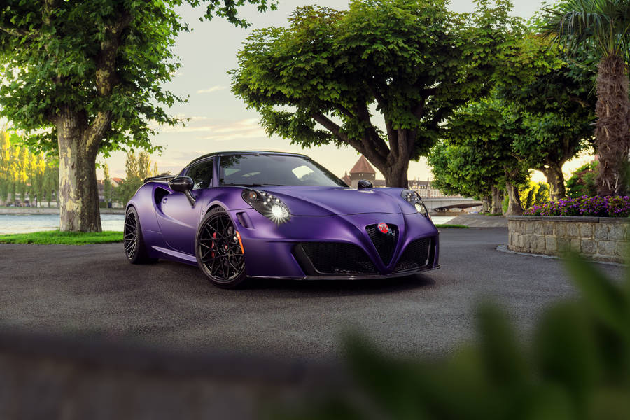 Aesthetic 4k Car Between Trees Wallpaper