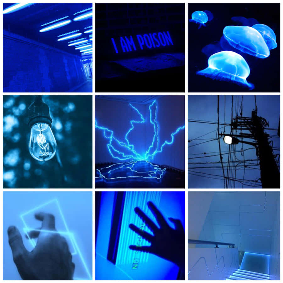 Aesthetic Blue Collage 2828 X 2828 Wallpaper